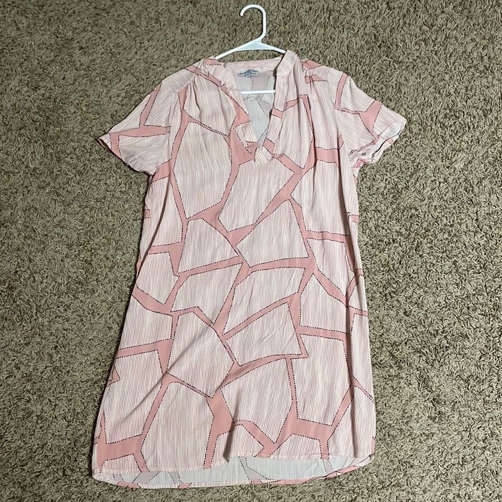 Pink and white dress